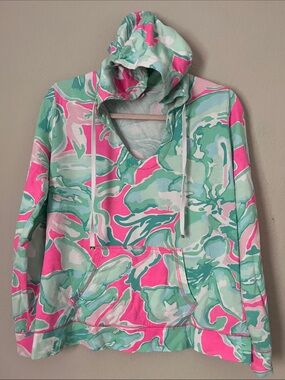 Lilly Pulitzer Mint Green and Pink Pullover Hoodie
